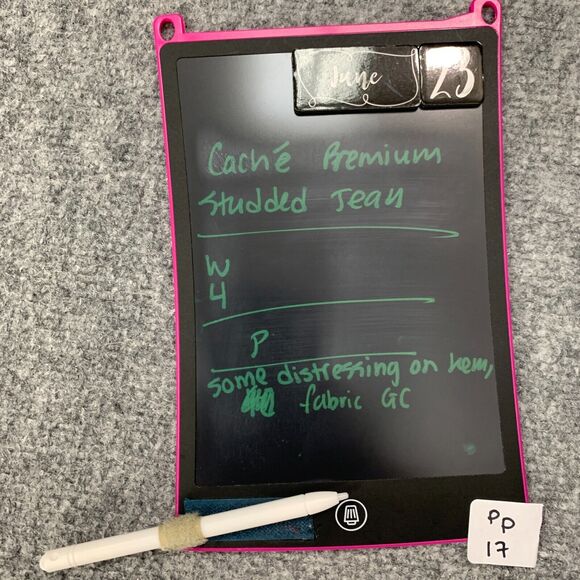 Cache Premium Studded Jean Womens 4 Blue Skinny Denim 5 Pocket Mid Rise Ankle - Picture 11 of 12